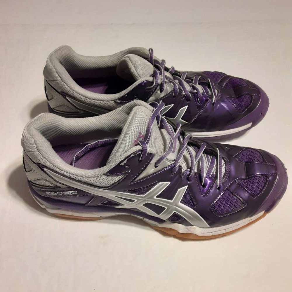 Asics Women's GelTactic Purple/Grey Volleyball Shoes… Gem